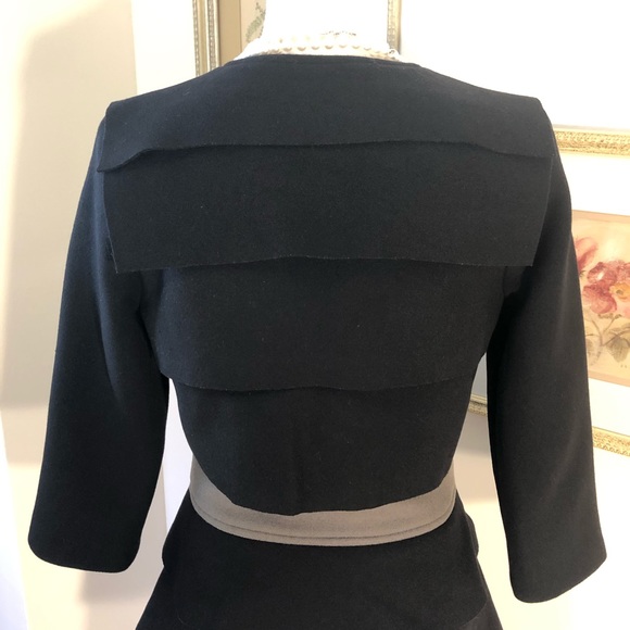 Randall Leoffler Black Wool LngSlv Layered Dress - Picture 2 of 8